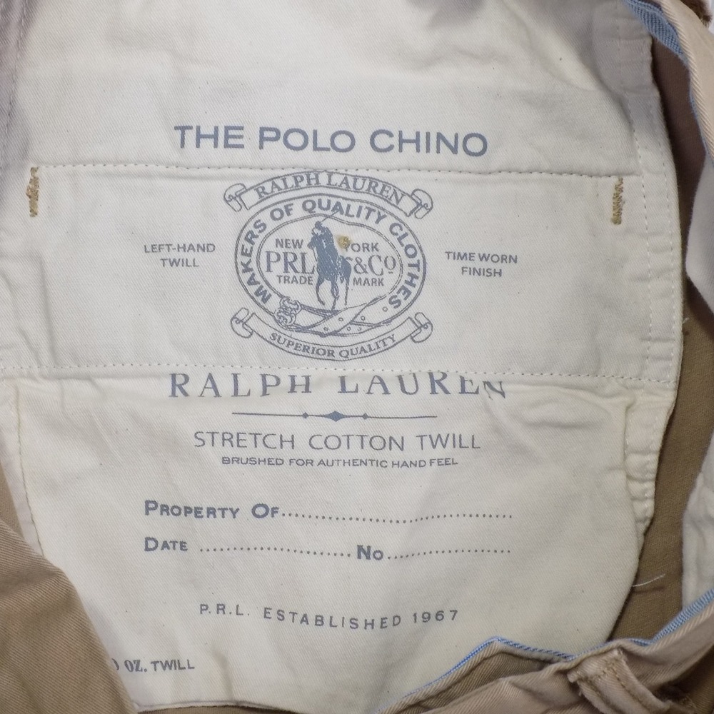 Polo Ralph Lauren Stretch Straight Fit Chinos Mens 33x32 Tan Casual Preppy - Picture 8 of 10